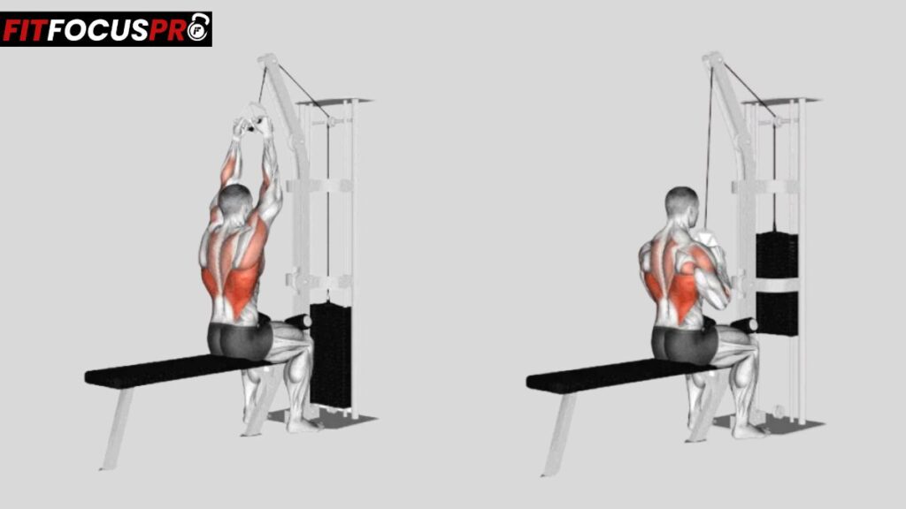 Exercice de tirage vertical prise serrée pour Séance Dos