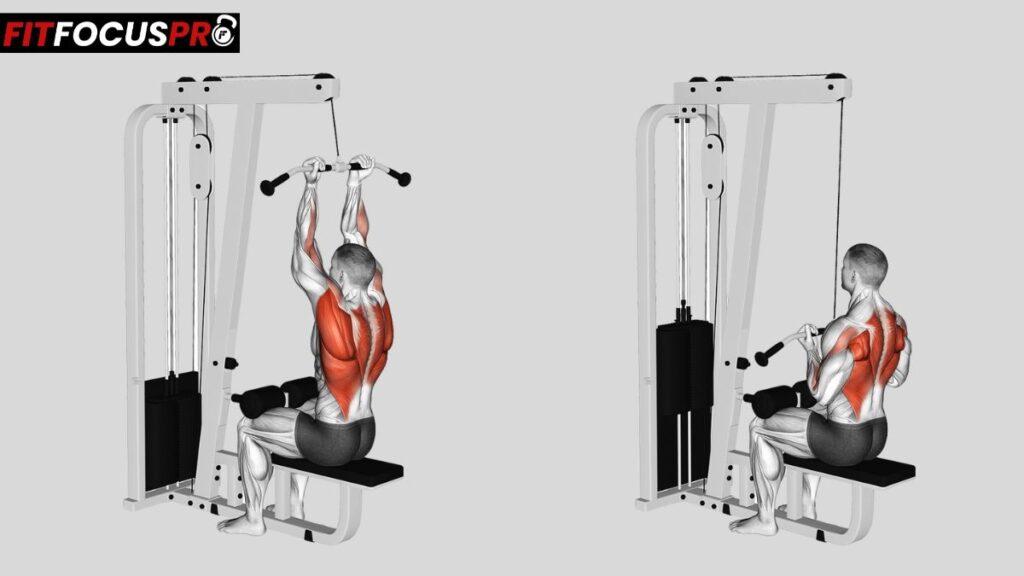 Mouvement de tirage vertical en supination avec une prise serrée.